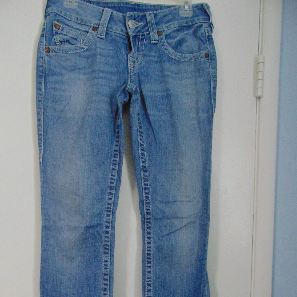 Women's True Religion Jeans Size 26 Light Blue Straight Leg Great Condition